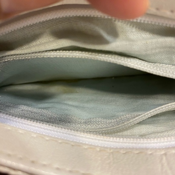 Vintage Metal Mesh purse clutch crossbody white - Picture 4 of 8